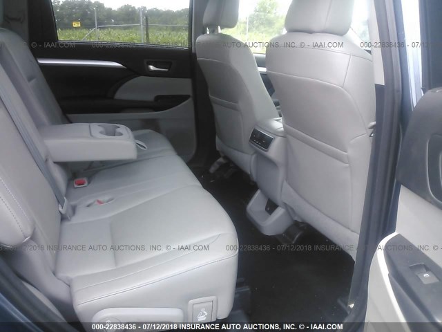 5TDJKRFH4FS127551 - 2015 TOYOTA HIGHLANDER XLE ლურჯი ფოტო 8