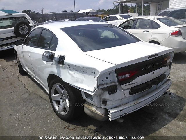 2C3CDXAT3EH185901 - 2014 DODGE CHARGER POLICE WHITE photo 3