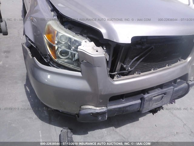 2HKYF18486H564943 - 2006 HONDA PILOT EX GOLD photo 6