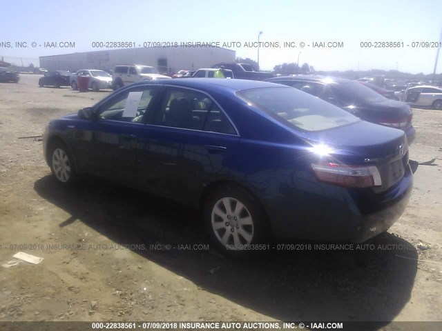 4T1BB46K67U022991 - 2007 TOYOTA CAMRY NEW GENERATION HYBRID BLUE photo 3