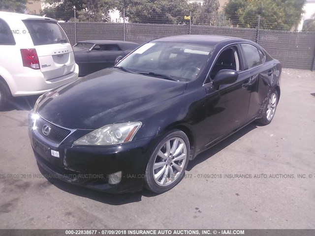 JTHBK262775031152 - 2007 LEXUS IS 250 BLACK photo 2