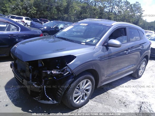 KM8J33A43JU600340 - 2018 HYUNDAI TUCSON LIMITED/SPORT AND ECO/SE GRAY photo 2
