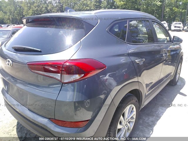 KM8J33A43JU600340 - 2018 HYUNDAI TUCSON LIMITED/SPORT AND ECO/SE GRAY photo 4