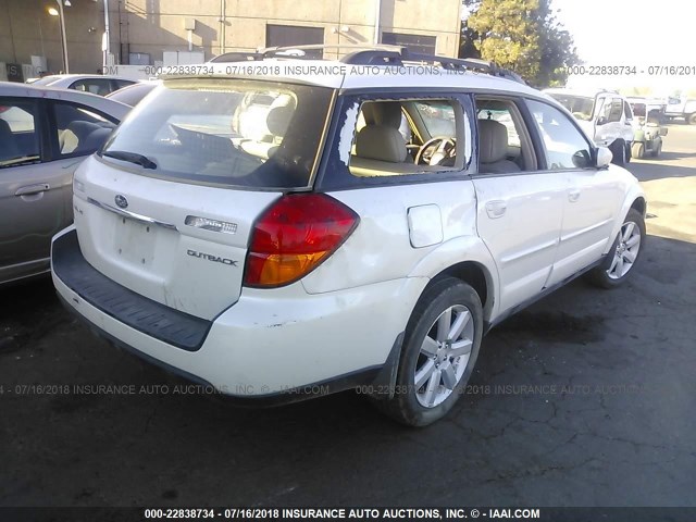 4S4BP62C177340916 - 2007 SUBARU LEGACY OUTBACK 2.5I LIMITED WHITE photo 4