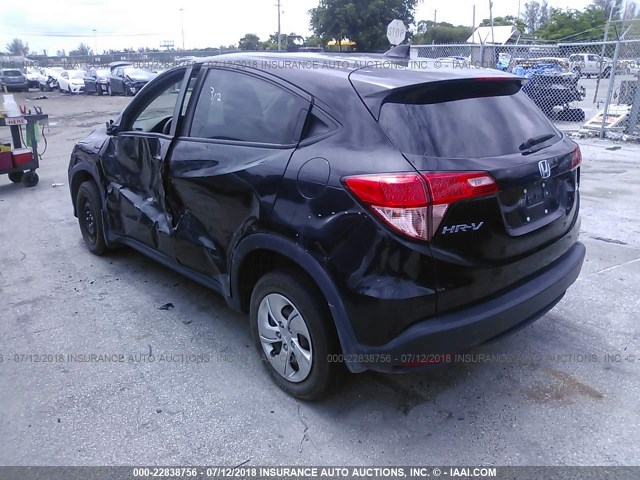 3CZRU6H32GM706014 - 2016 HONDA HR-V LX BLACK photo 3