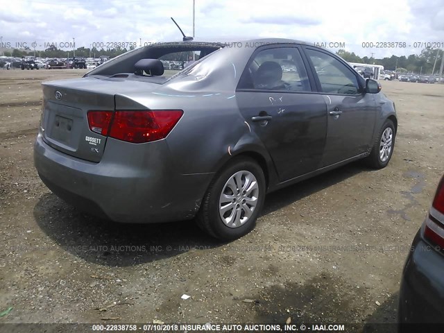 KNAFU4A20C5557596 - 2012 KIA FORTE EX GRAY photo 4