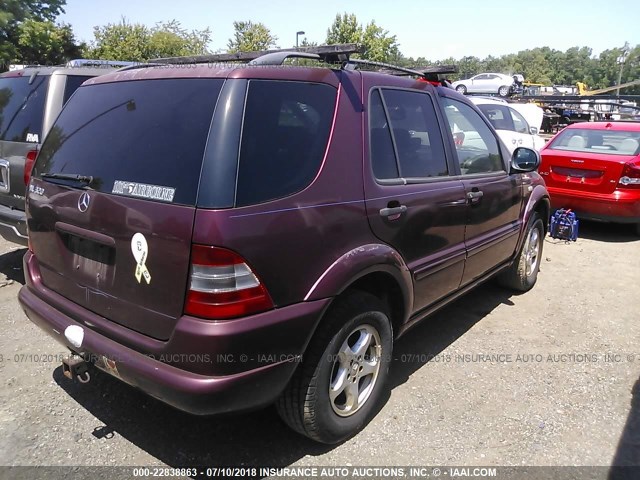 4JGAB54E0WA007546 - 1998 MERCEDES-BENZ ML 320 MAROON photo 4