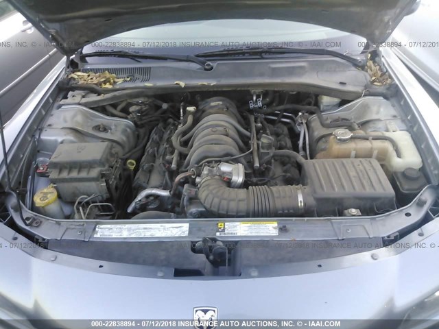 2B3KA53H27H870313 - 2007 DODGE CHARGER R/T GRAY photo 10