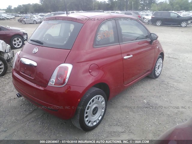 3C3CFFAR7CT383779 - 2012 FIAT 500 POP RED photo 4