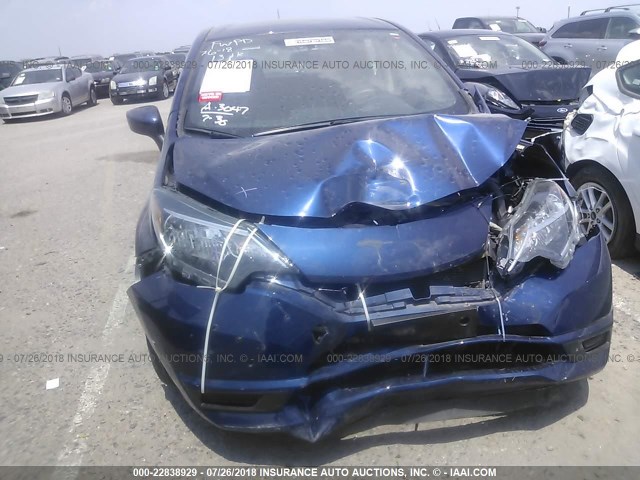 3N1CE2CP3JL352807 - 2018 NISSAN VERSA NOTE S/S PLUS/SV/SL/SR BLUE photo 6