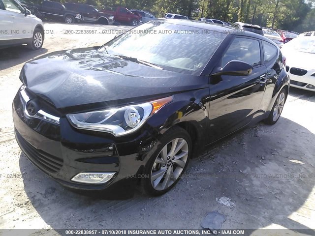 KMHTC6AD4HU304991 - 2017 HYUNDAI VELOSTER BLACK photo 2