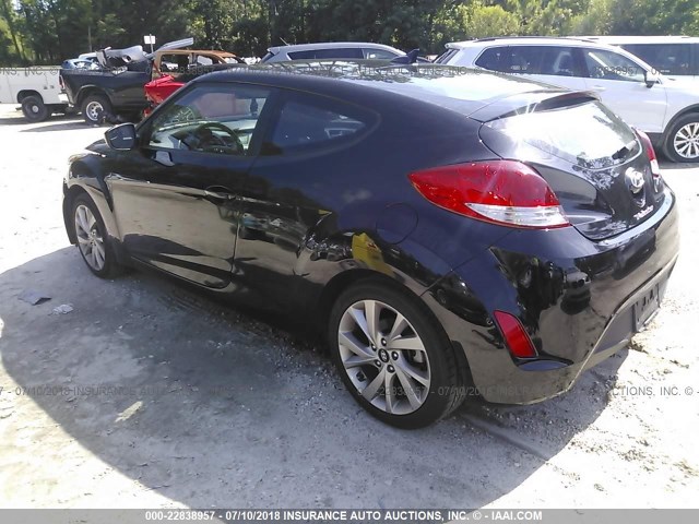 KMHTC6AD4HU304991 - 2017 HYUNDAI VELOSTER BLACK photo 3