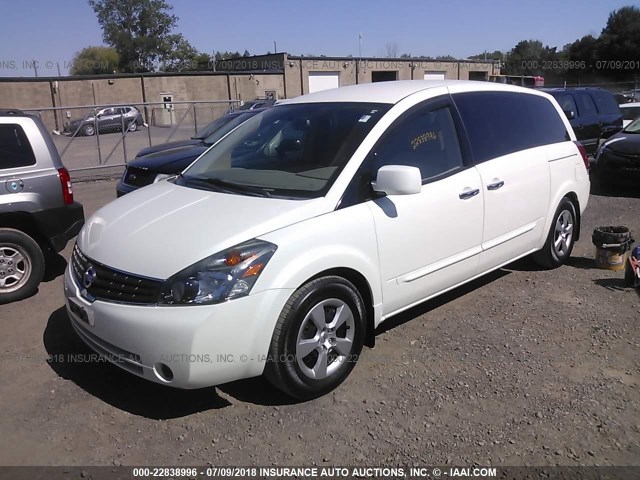 5N1BV28U97N125939 - 2007 NISSAN QUEST S/SE/SL WHITE photo 2