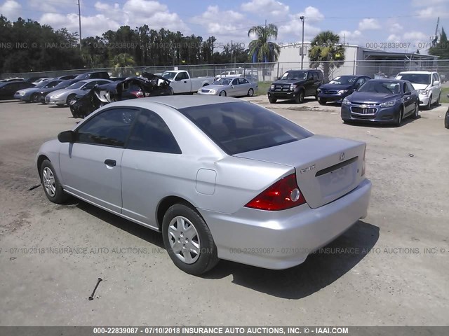 1HGEM21165L017289 - 2005 HONDA CIVIC DX VP SILVER photo 3