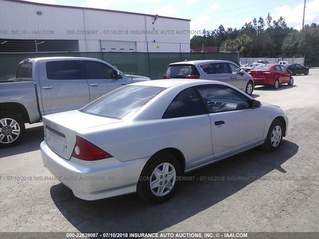 1HGEM21165L017289 - 2005 HONDA CIVIC DX VP SILVER photo 4