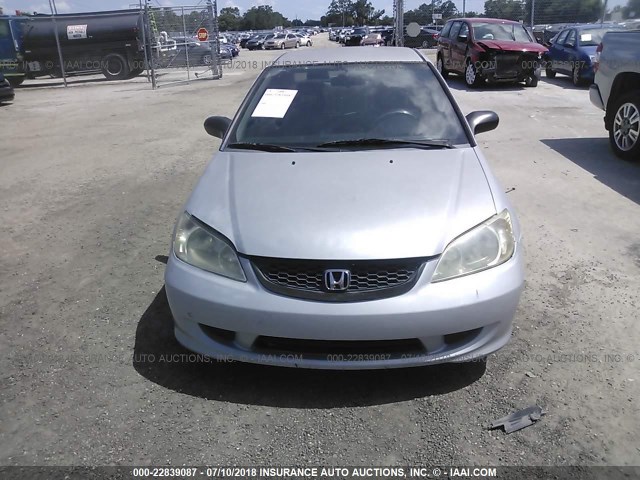 1HGEM21165L017289 - 2005 HONDA CIVIC DX VP SILVER photo 6