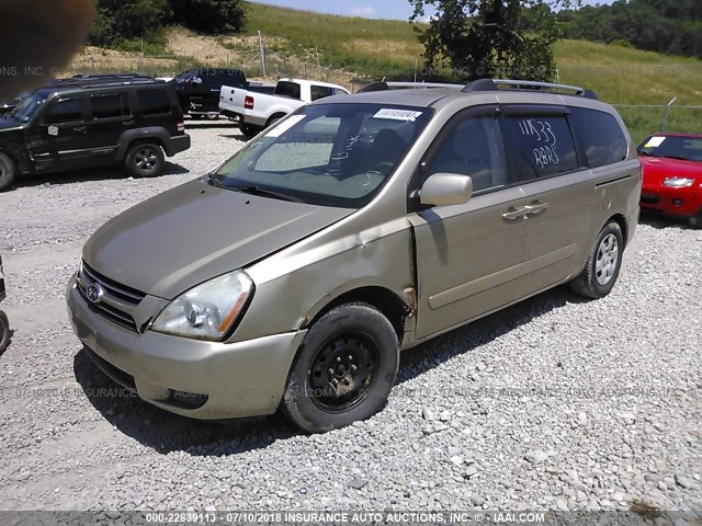 KNDMB233976117533 - 2007 KIA SEDONA EX/LX GOLD photo 2