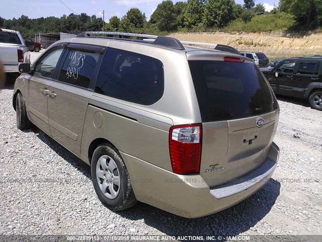 KNDMB233976117533 - 2007 KIA SEDONA EX/LX GOLD photo 3