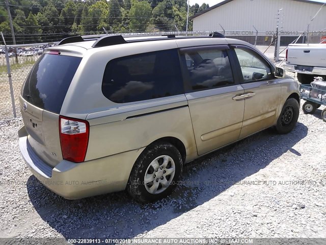 KNDMB233976117533 - 2007 KIA SEDONA EX/LX GOLD photo 4