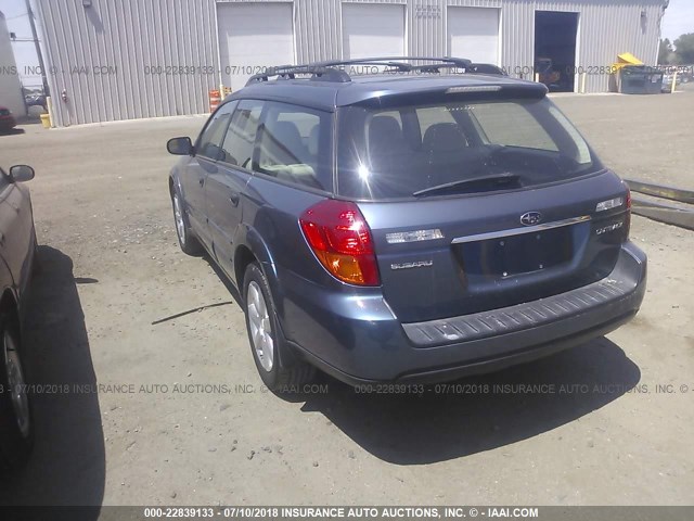 4S4BP61C267311828 - 2006 SUBARU LEGACY OUTBACK 2.5I BLUE photo 3