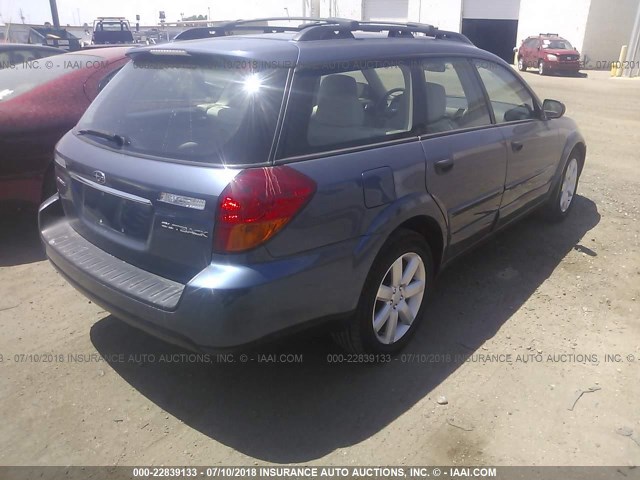 4S4BP61C267311828 - 2006 SUBARU LEGACY OUTBACK 2.5I BLUE photo 4