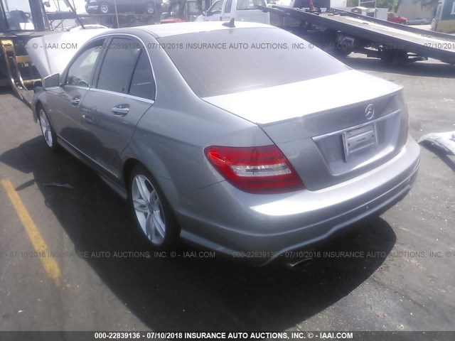 WDDGF4HB9CA616729 - 2012 MERCEDES-BENZ C 250 SILVER photo 3