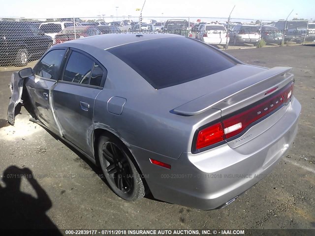 2C3CDXHGXEH329257 - 2014 DODGE CHARGER SXT SILVER photo 3