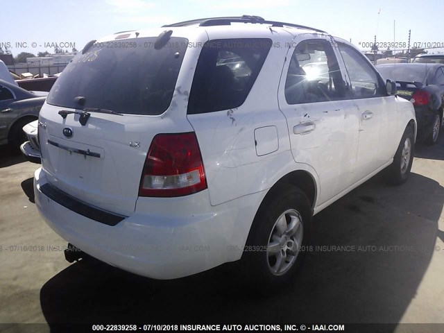 KNDJC733965586199 - 2006 KIA SORENTO EX/LX WHITE photo 4