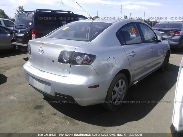 JM1BK32F781777139 - 2008 MAZDA 3 I SILVER photo 4