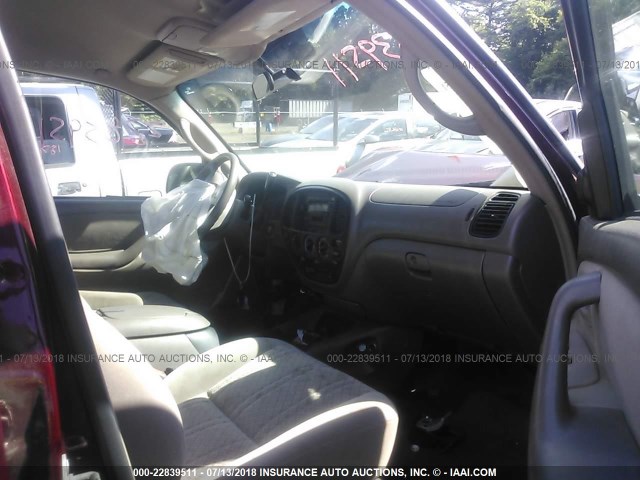 5TBDT44146S503810 - 2006 TOYOTA TUNDRA DOUBLE CAB SR5 RED photo 5