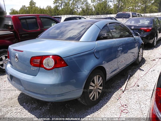 WVWBA71F97V039622 - 2007 VOLKSWAGEN EOS 2.0T BLUE photo 4