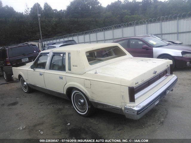 1LNBP96F8EY660778 - 1984 LINCOLN TOWN CAR YELLOW photo 3