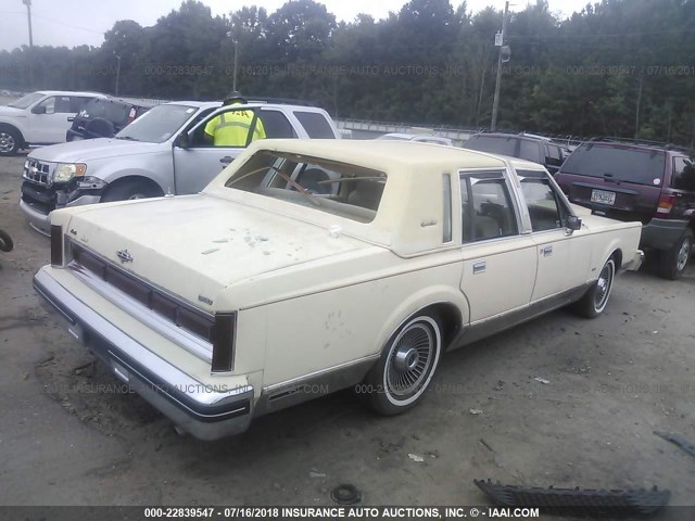 1LNBP96F8EY660778 - 1984 LINCOLN TOWN CAR YELLOW photo 4