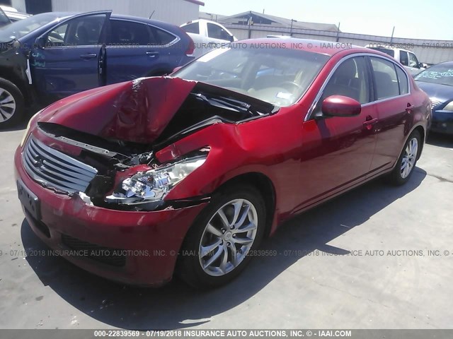 JNKBV61F97M815704 - 2007 INFINITI G35 RED photo 2