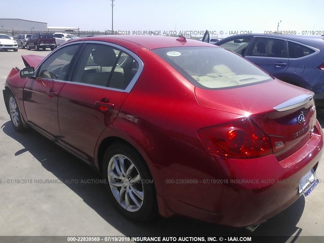 JNKBV61F97M815704 - 2007 INFINITI G35 RED photo 3