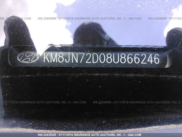 KM8JN72D08U866246 - 2008 HYUNDAI TUCSON SE/LIMITED SILVER photo 9