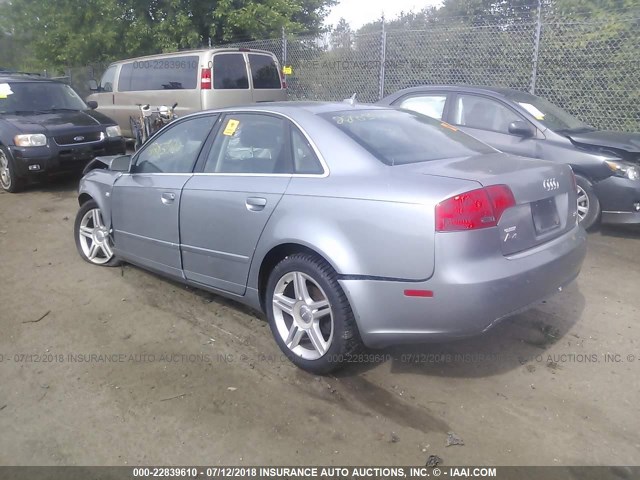 WAUAF78E87A122179 - 2007 AUDI A4 2/TURBO GRAY photo 3