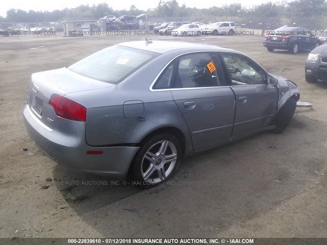 WAUAF78E87A122179 - 2007 AUDI A4 2/TURBO GRAY photo 4