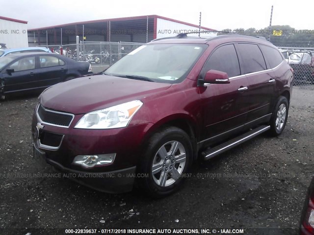 1GNKVGED9BJ160381 - 2011 CHEVROLET TRAVERSE LT MAROON photo 2