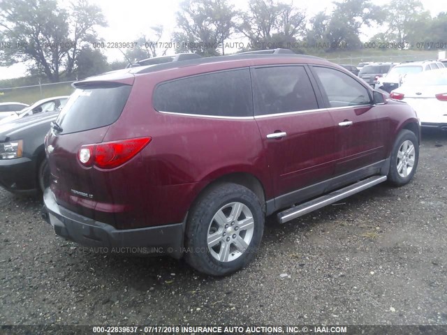 1GNKVGED9BJ160381 - 2011 CHEVROLET TRAVERSE LT MAROON photo 4