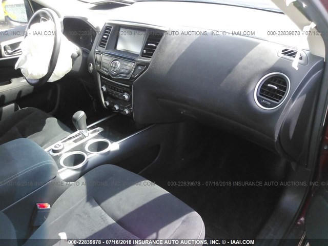 5N1AR2MM8DC684489 - 2013 NISSAN PATHFINDER S/SV/SL/PLATINUM RED photo 5