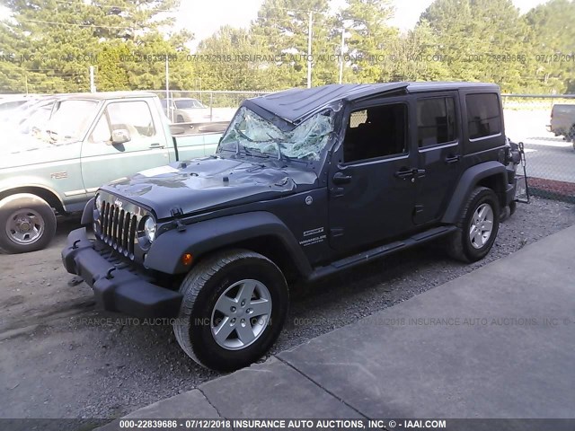 1C4BJWDG1HL546073 - 2017 JEEP WRANGLER UNLIMITE SPORT GRAY photo 2