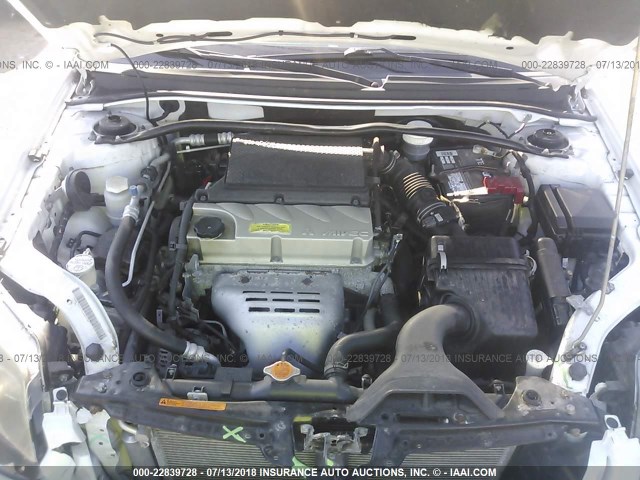 4A32B3FF0AE004857 - 2010 MITSUBISHI GALANT ES/SE WHITE photo 10