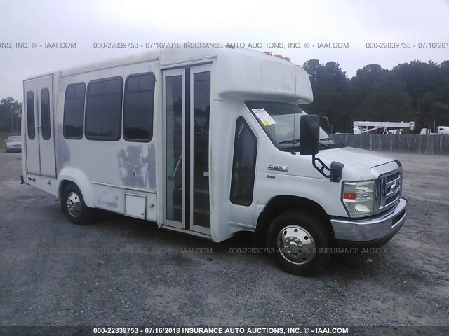 1FDEE3FL7ADA21119 - 2010 FORD ECONOLINE E350 SUPER DUTY CTWAY VAN WHITE photo 1