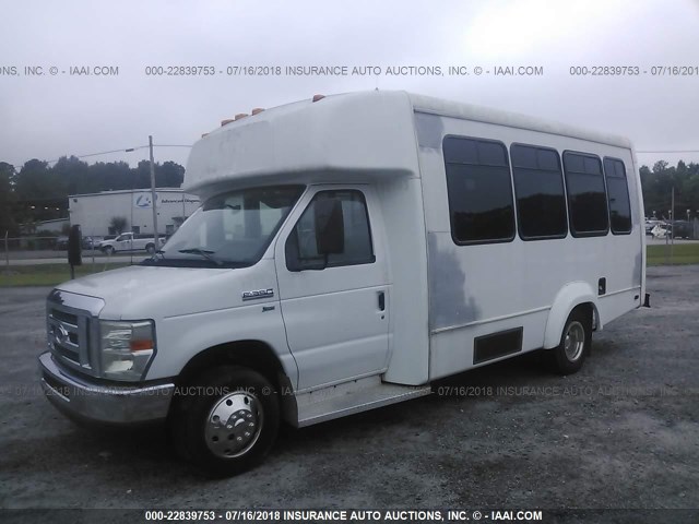 1FDEE3FL7ADA21119 - 2010 FORD ECONOLINE E350 SUPER DUTY CTWAY VAN WHITE photo 2