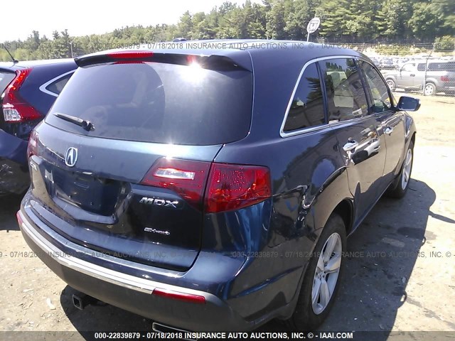 2HNYD2H66AH531318 - 2010 ACURA MDX TECHNOLOGY BLUE photo 4