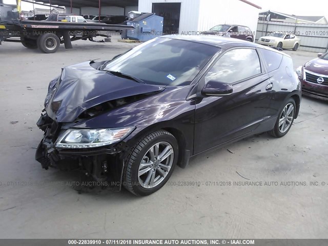 JHMZF1D64DS002109 - 2013 HONDA CR-Z EX PURPLE photo 2