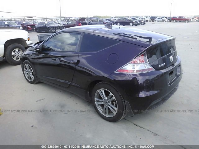 JHMZF1D64DS002109 - 2013 HONDA CR-Z EX PURPLE photo 3