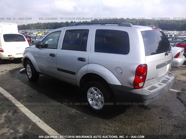 1D8HD38P57F573818 - 2007 DODGE DURANGO SXT SILVER photo 3