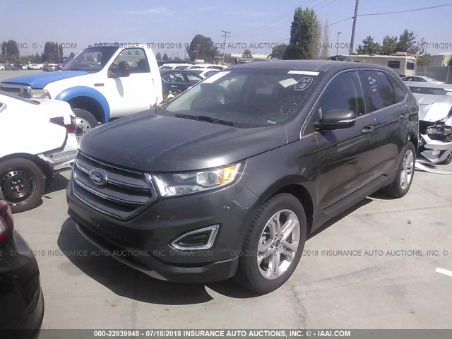 2FMPK4K91JBB45295 - 2018 FORD EDGE TITANIUM GRAY photo 2